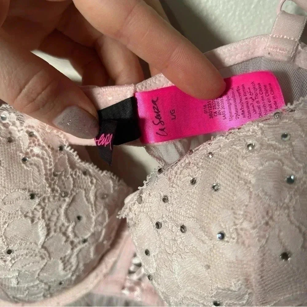 La Senza baby pink and rhinestone baby doll chemise L - Picture 7 of 7